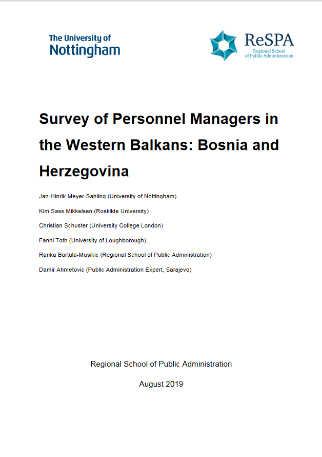 Survey of Personnel Managers in the Western Balkans: Bosnia and Herzegovina, EN language
