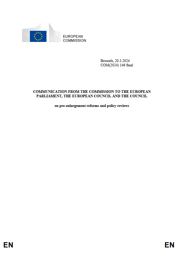 Communication on Pre-enlargement Reforms and Policy Reviews, EN language