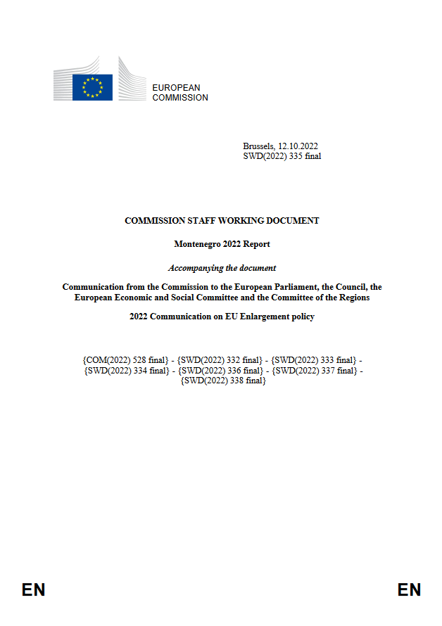 Montenegro 2022 Report, EN language