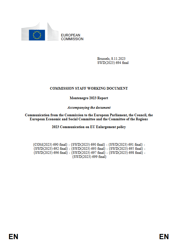Montenegro 2023 Report, EN language